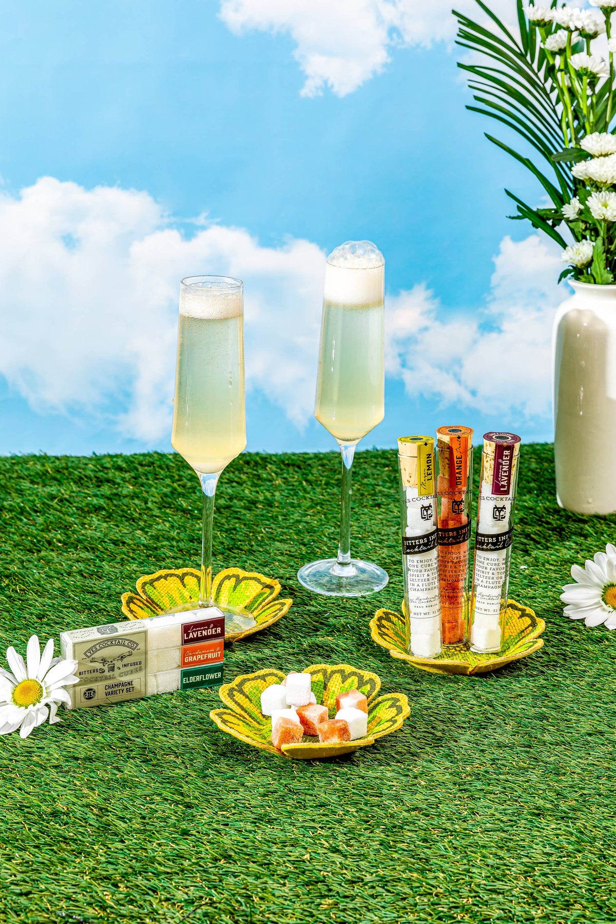 Elderflower Bitters Infused Champagne & Cocktail Cubes