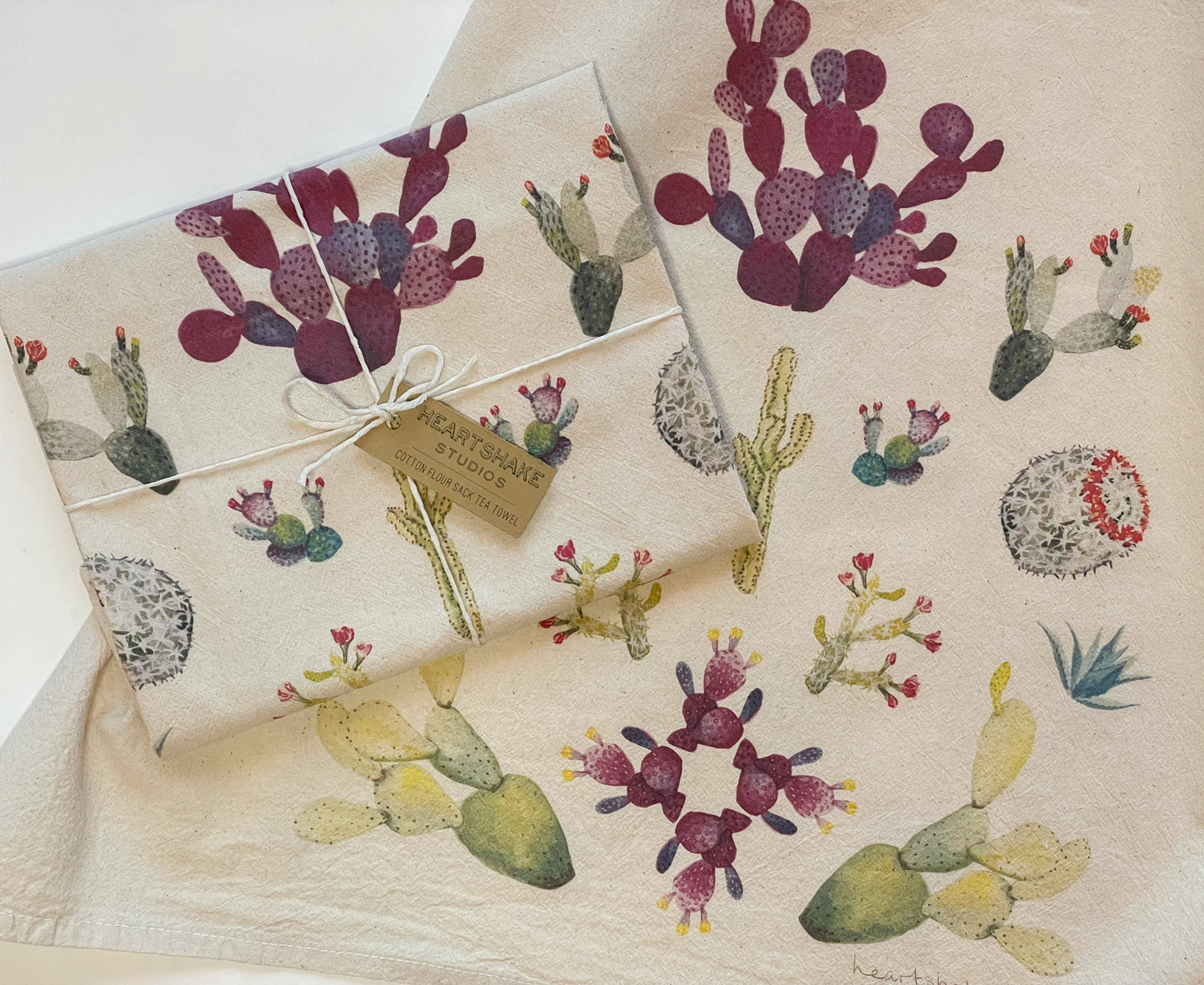 Purple Cactus Tea Towel