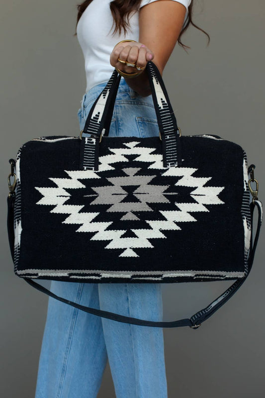 Black, White & Tan Western Duffel