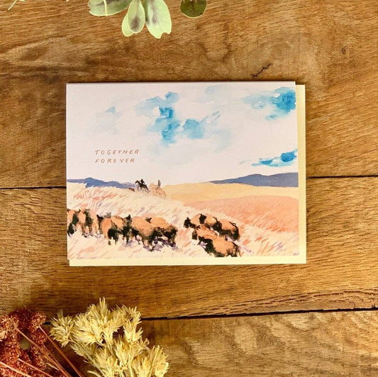Together Forever Bison Love Western Country Rancher Card