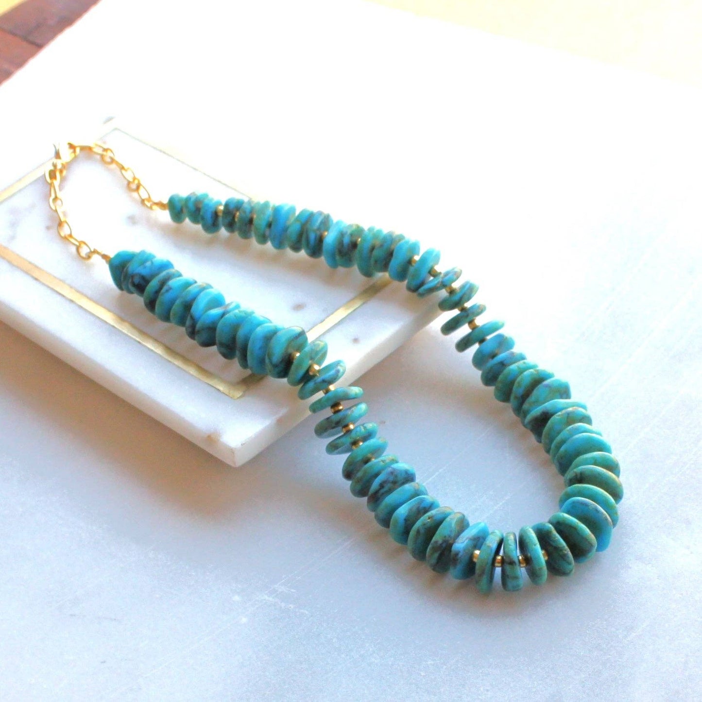Canyon Water Turquoise Necklace, Handmade, Women-owned