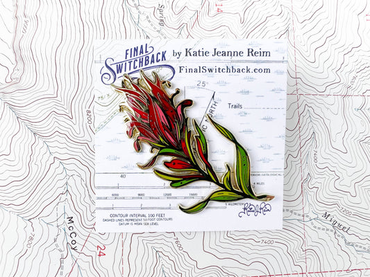 Wild Paintbrush Wildflower Enamel Pin