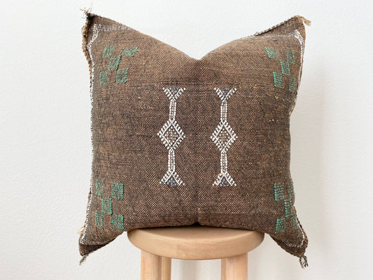 Silk Sabra Pillow - Brown