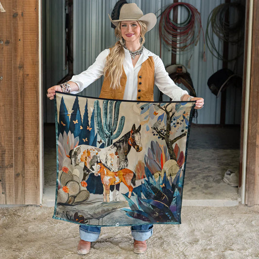 Blue Melodies 100% Silk Scarf