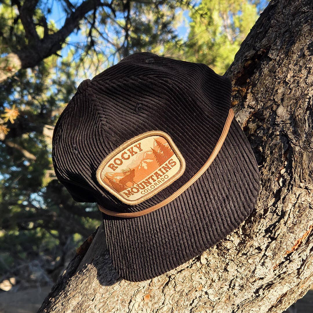 Rocky Mtns. Corduroy Flat Black Hat