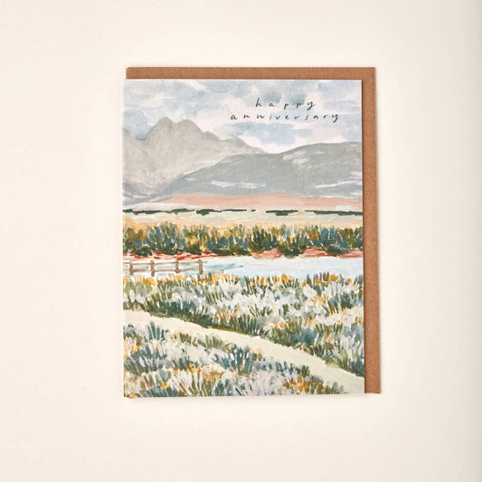 Happy Anniversary Western Landscape Handmade Card