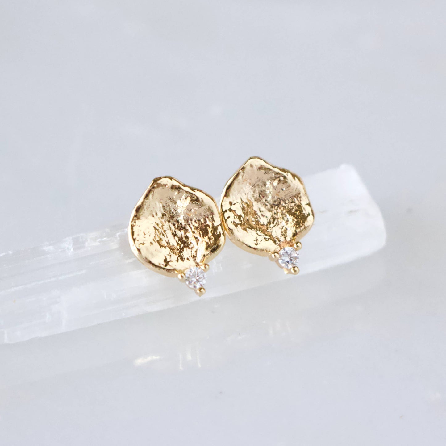 CZ Round Stud Earrings