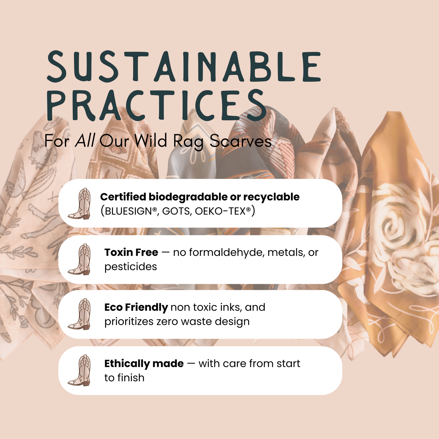 Rust Rodeo Red Floral Silk Western Cowgirl Wild Rag Scarf