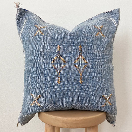 Silk Sabra Pillow - Blue