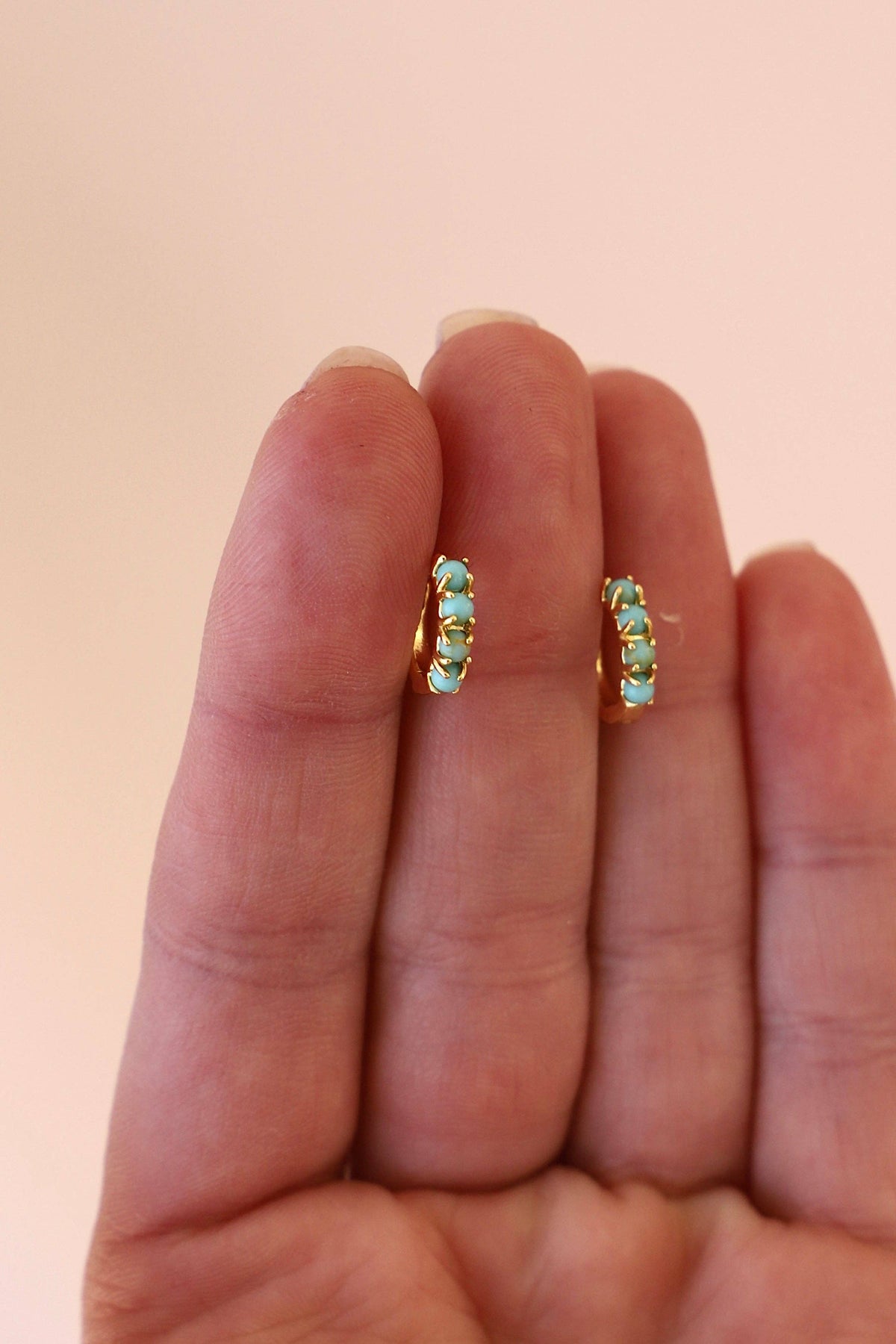 Mini Turquoise Hoops