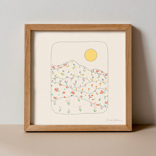 Mountain Floral Art Print - Hush Poppy Collection