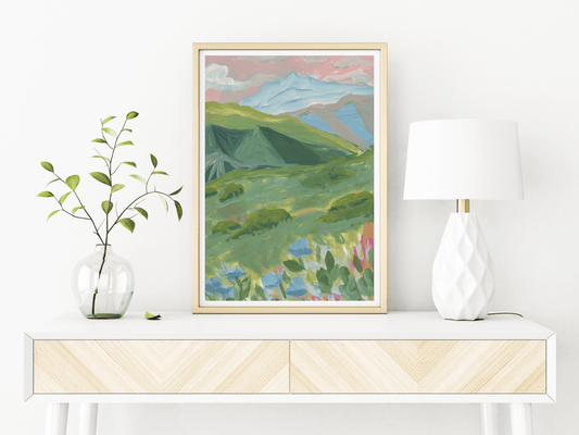 Colorado Pastel Mountain Landscape Print