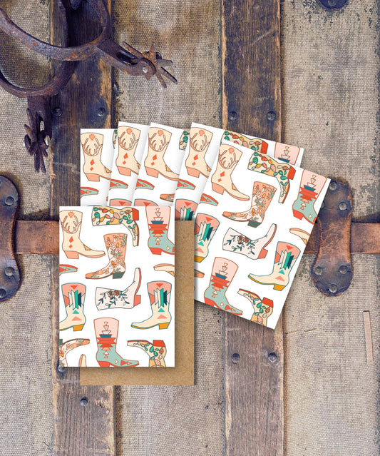 Mini Western Boot Card Set