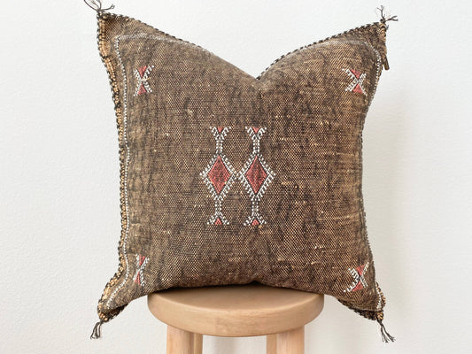 Silk Sabra Pillow - Brown