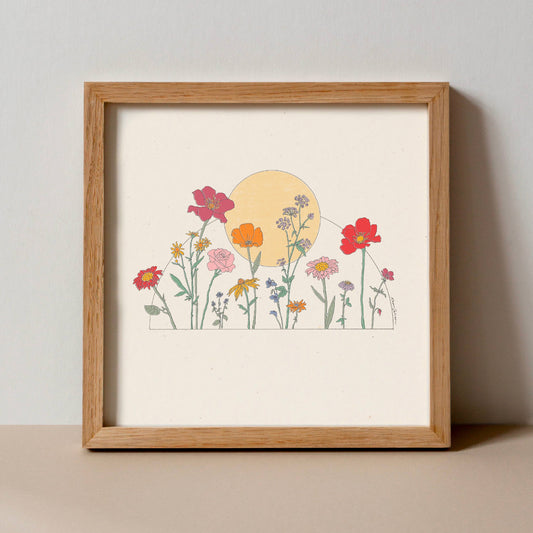 Wildflower Sun Art Print - Hush Poppy Collection