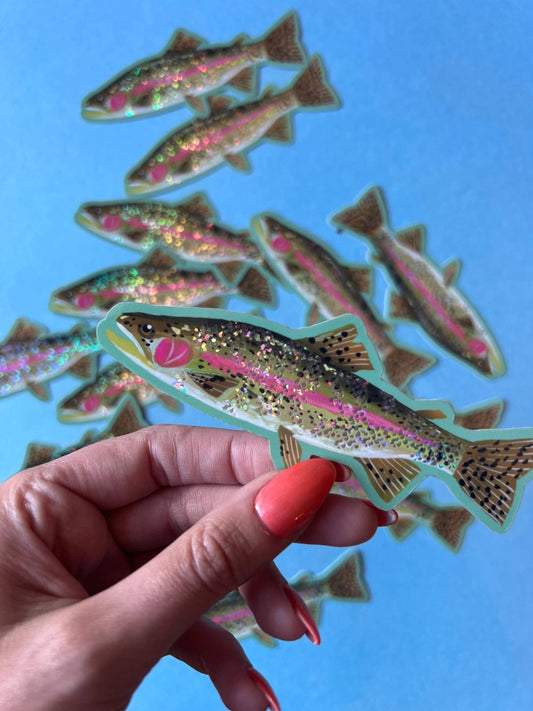 Glitter Fish Sticker - Glossy