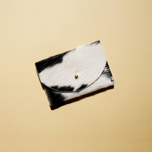 Cardholder - Black + White Hair on Hide