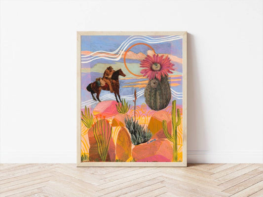 Wild West Mixed Media Collage Print