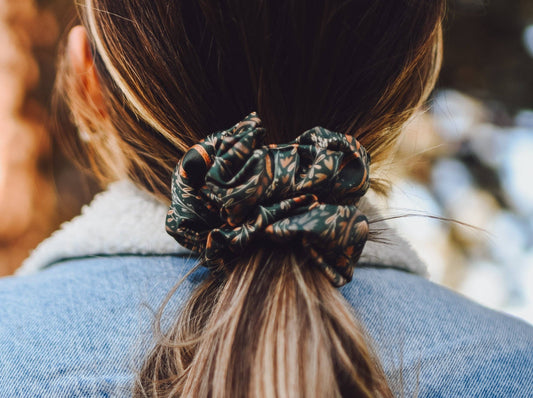 Western Harvest in Deep Juniper Scrunchie Cowgirl Hair Accessory
