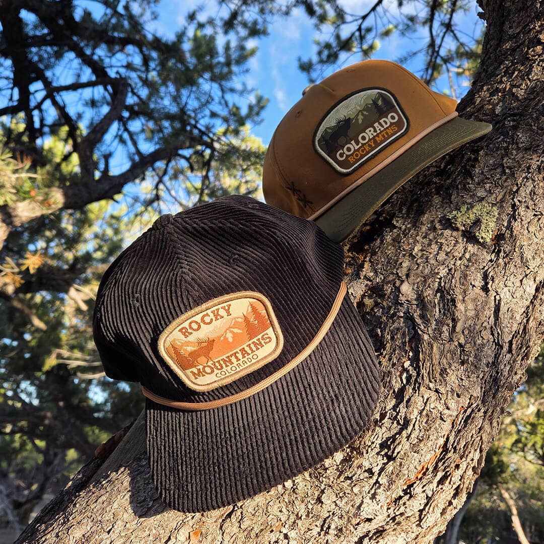 Rocky Mtns. Corduroy Flat Black Hat