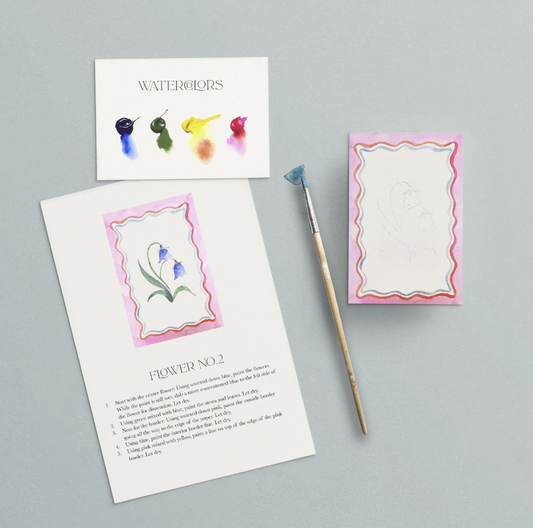 Mini Watercolor Painting Kit: Flowers
