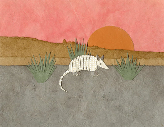 Armadillo Sunset - Kris Batchelder Art Print 5"x5"