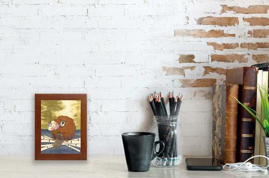 Beaver & Asters - Kris Batchelder Mini Framed Print