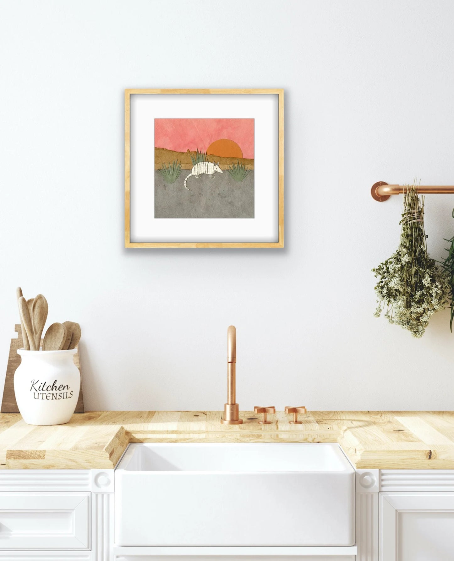 Armadillo Sunset - Kris Batchelder Art Print 5"x5"