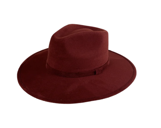 Vegan Suede Flat Brim Rancher Hat