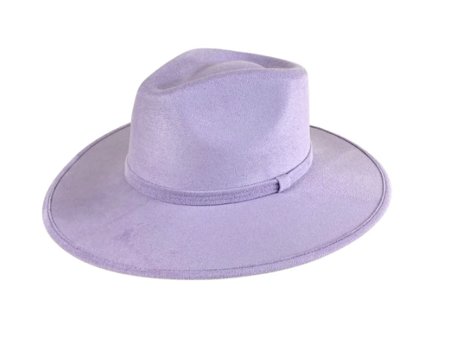 Vegan Suede Flat Brim Rancher Hat