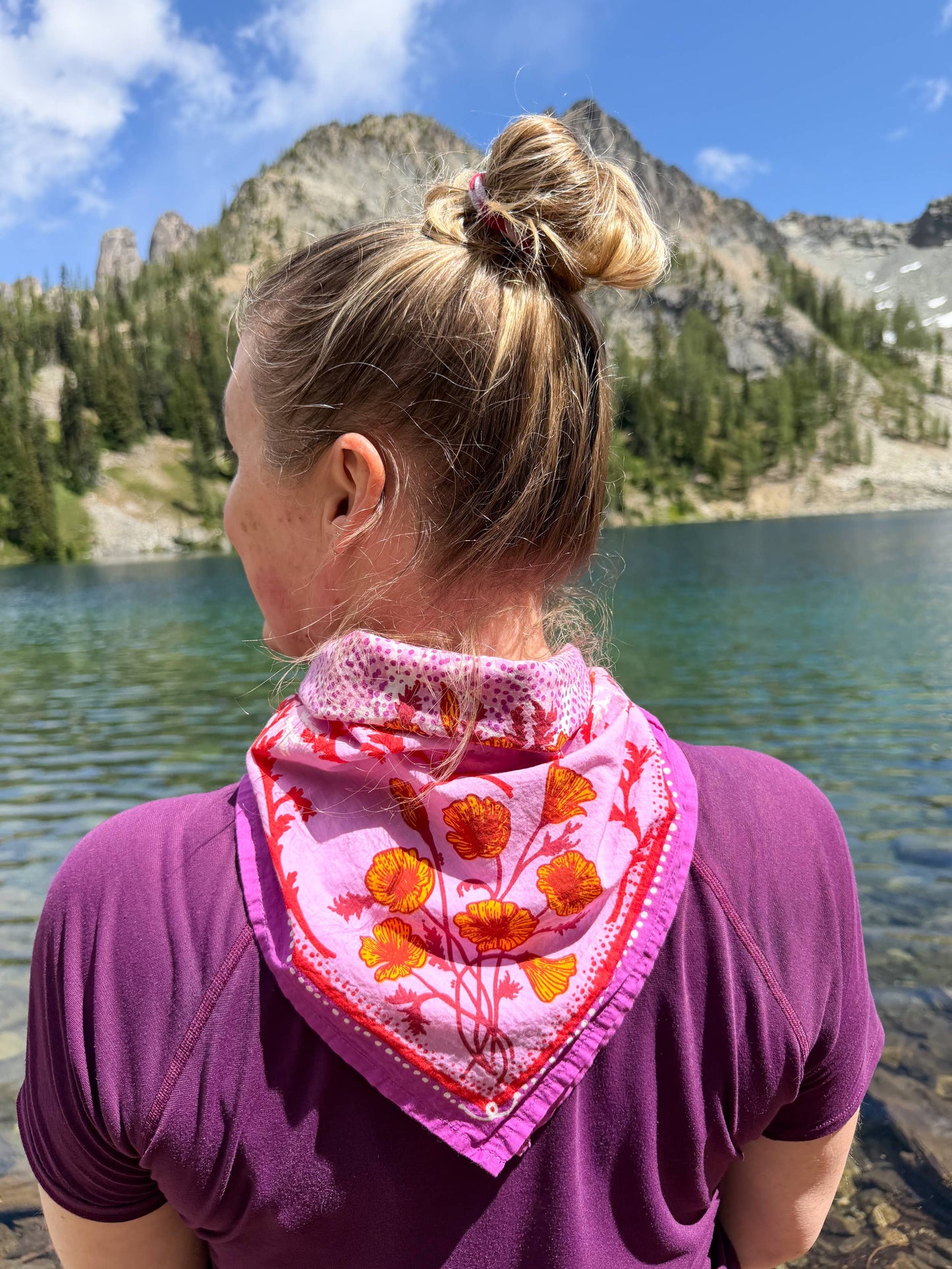 California Poppy Fair Trade Cotton Bandana Pink