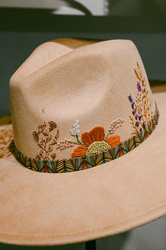 The Erin - Hand-Burned and Hand-Embroidered Hat
