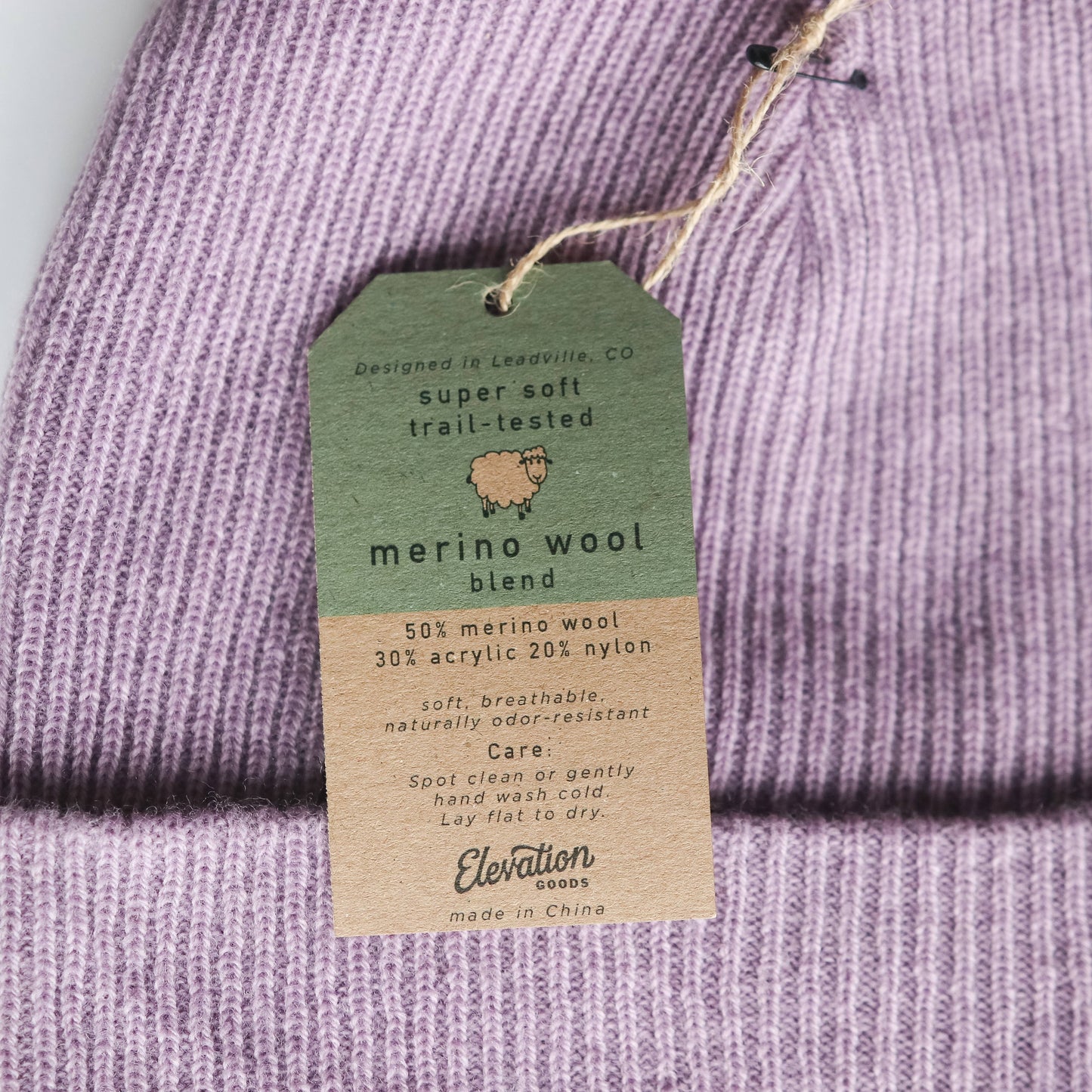 Merino Wool Mountain Beanie | Lavender