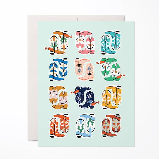 Blank Card Set of 6: Cowboy Boots
