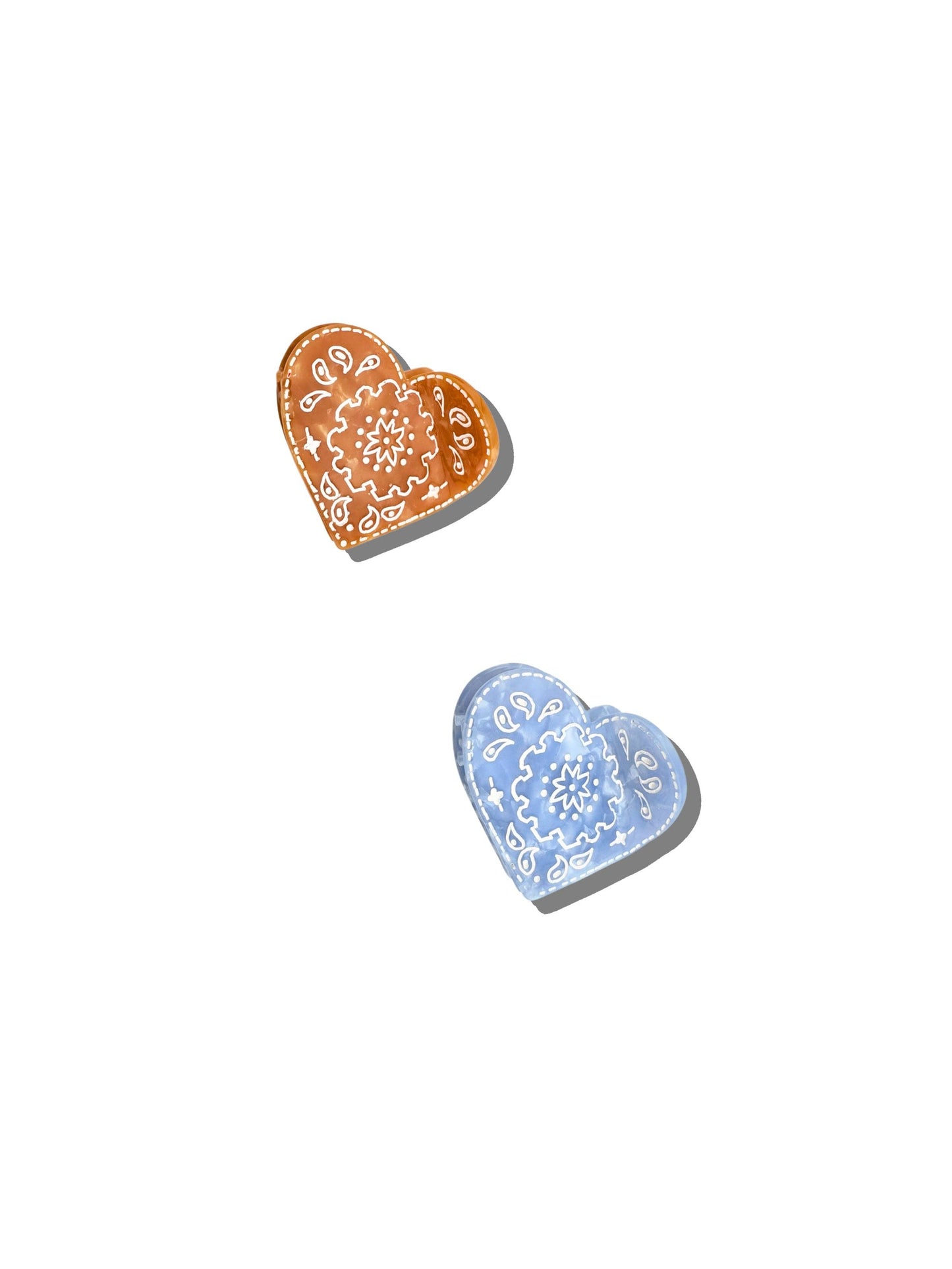 Hand-painted Mini Paisley Heart Claw Hair Clip | Eco-Friendly