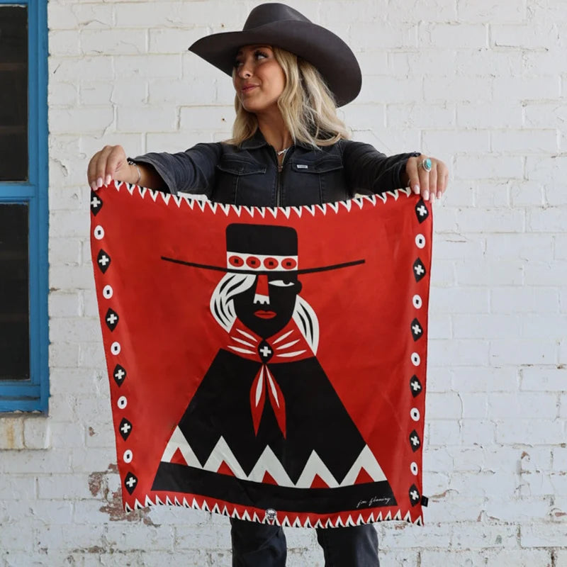 Girl With the Wide Brimmed Hat - Jon Flaming - 100% Silk Wild Rag