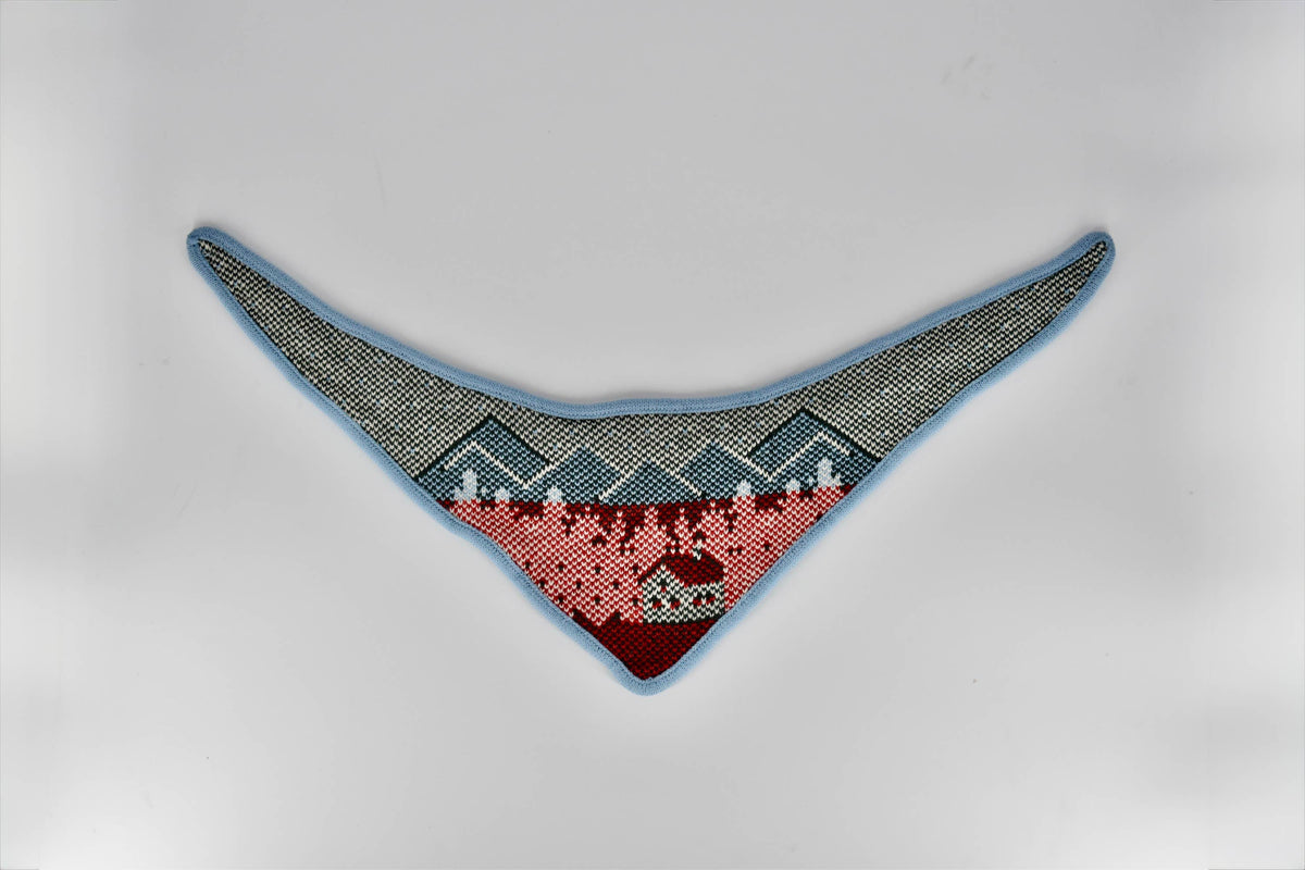 Snowy Red Cabin Dog Scarf/Bandana