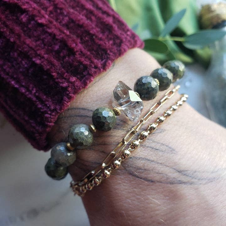 Epidote Diamond Manifestation Bracelet