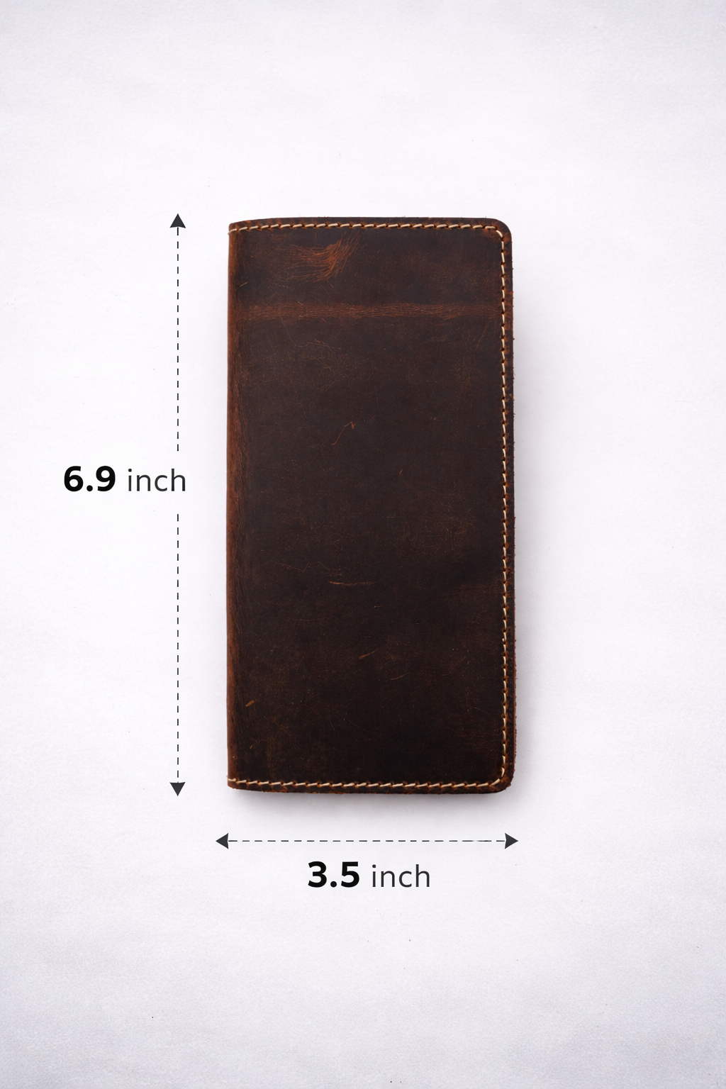 Genuine Leather Long Wallet Long Leather Bifold Wallet