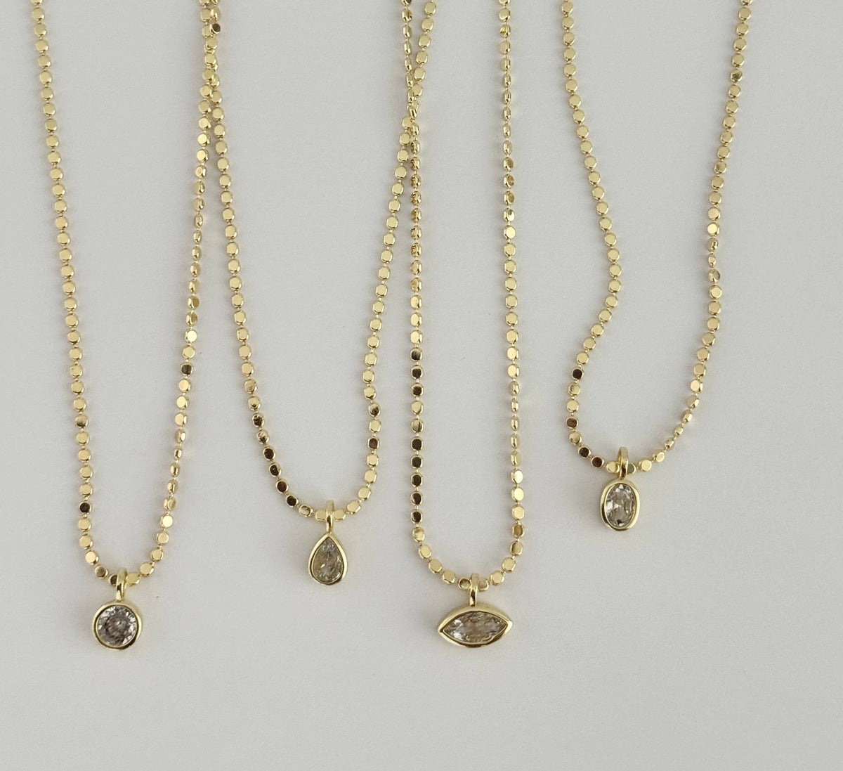 Dainty Bezel Charm Necklace
