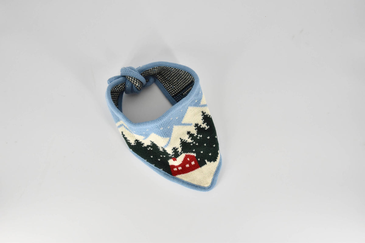 Snowy Red Cabin Dog Scarf/Bandana
