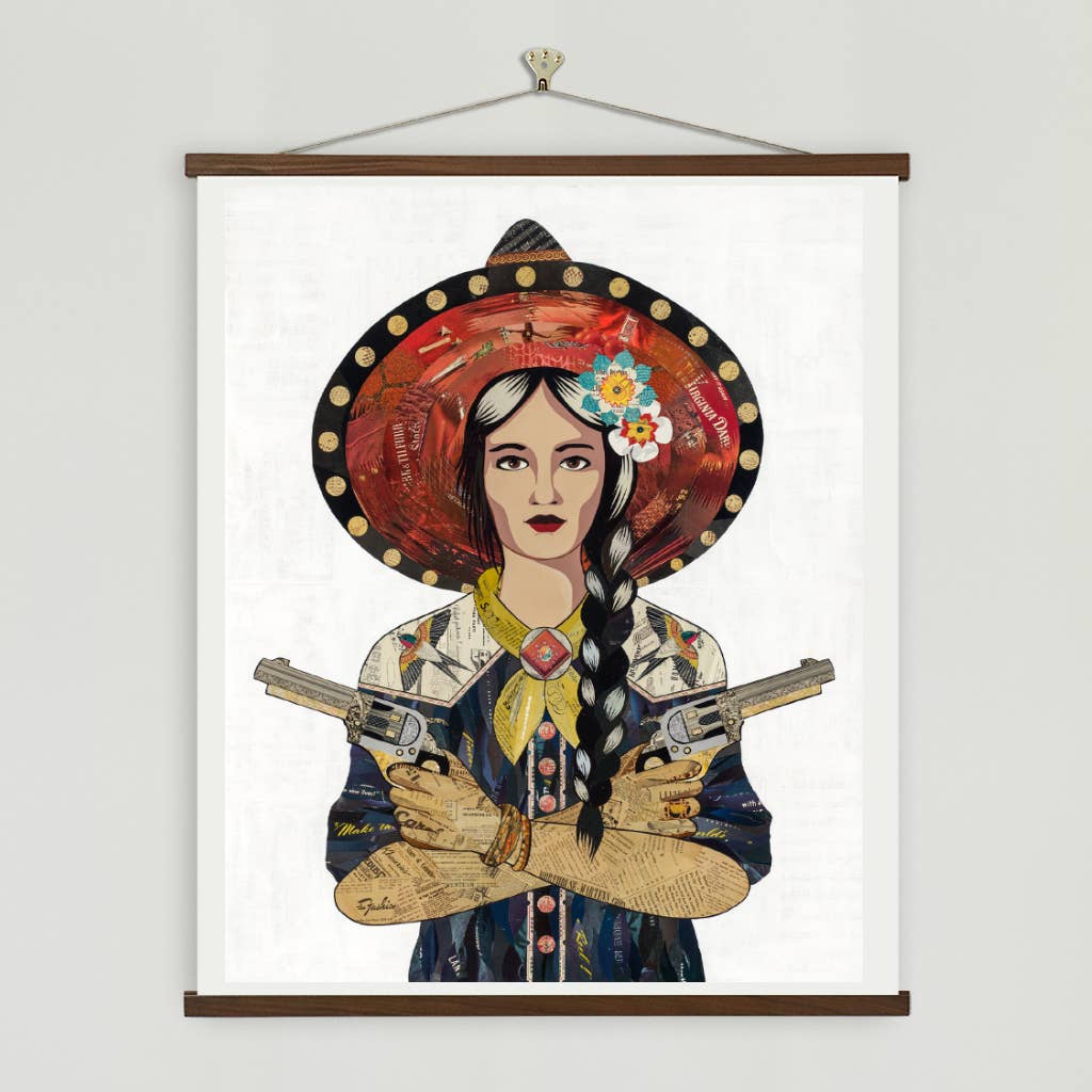 Art Print | Western Cowgirl Art | CANYON CREEK ANGEL (NAVY)