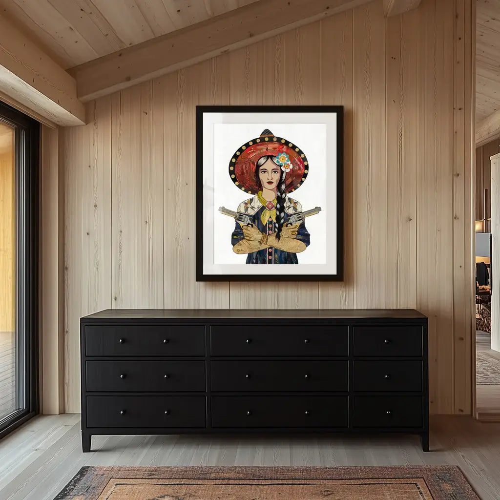 Art Print | Western Cowgirl Art | CANYON CREEK ANGEL (NAVY)