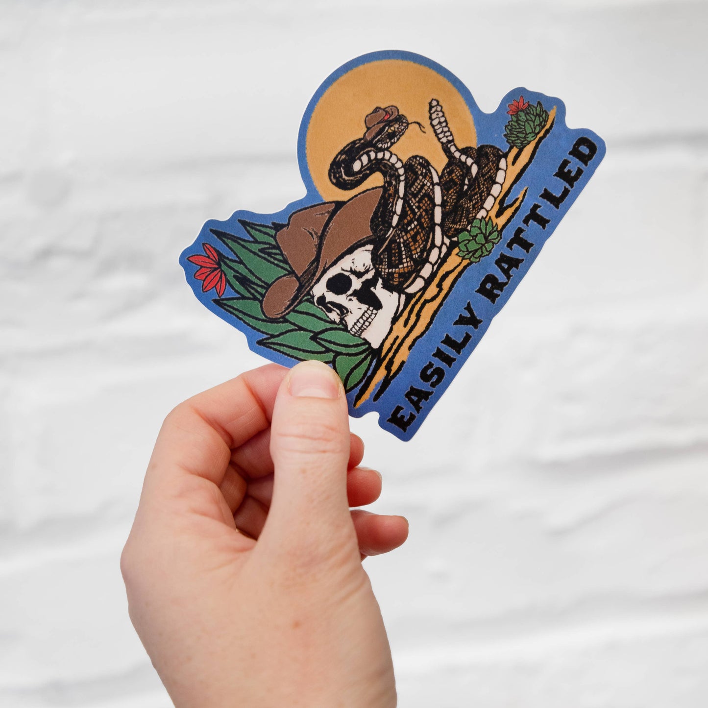 Rattlesnake Cowboy: Easily Rattled Sticker