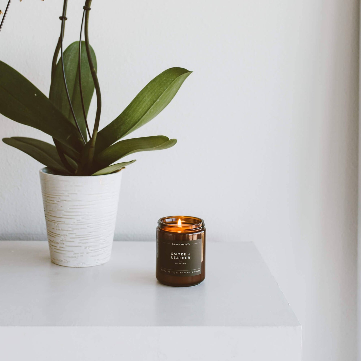 Smoke + Leather - Amber Jar Soy Candle