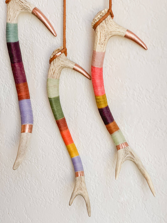 Wool Wrapped Deer Antler with Copper