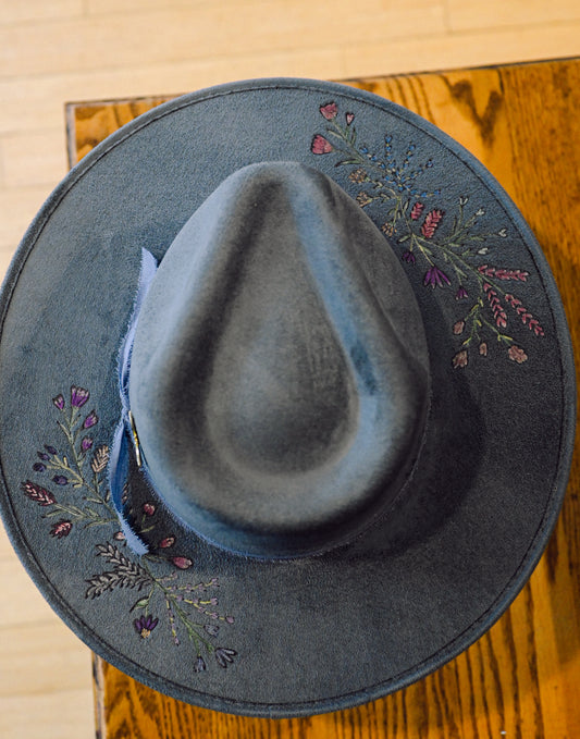The Christina - Hand-Burned and Hand-Painted Wildflower Hat