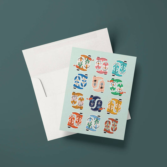 Blank Card Set of 6: Cowboy Boots