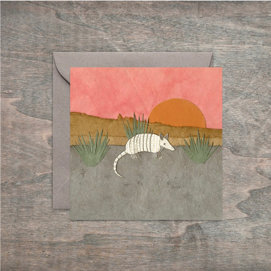 Armadillo Sunset - Kris Batchelder Greeting Card