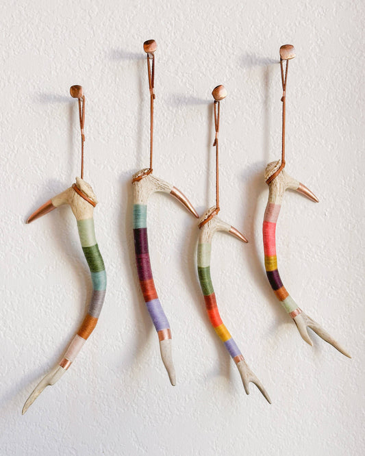 Wool Wrapped Deer Antler with Copper